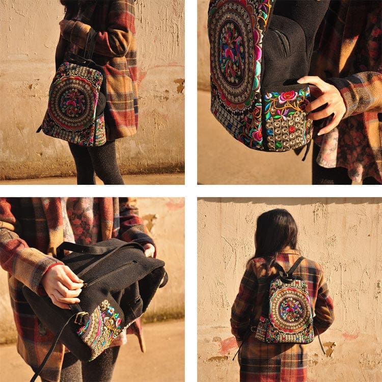 Tibet Mandala Embroidered Backpack -  - DINIBLO 