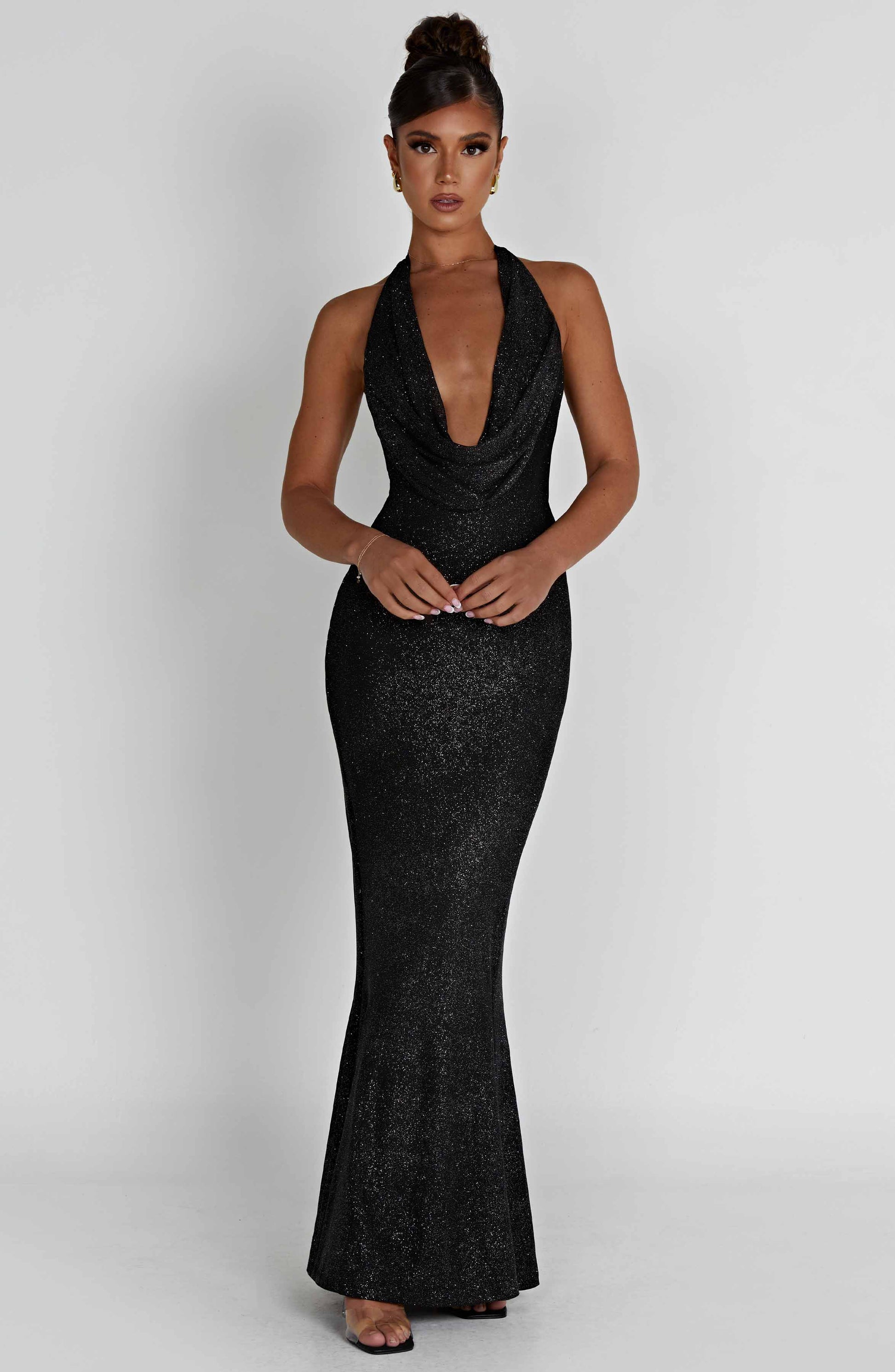 Chrishelle Maxi Dress - Black Sparkle - Dress - DINIBLO 