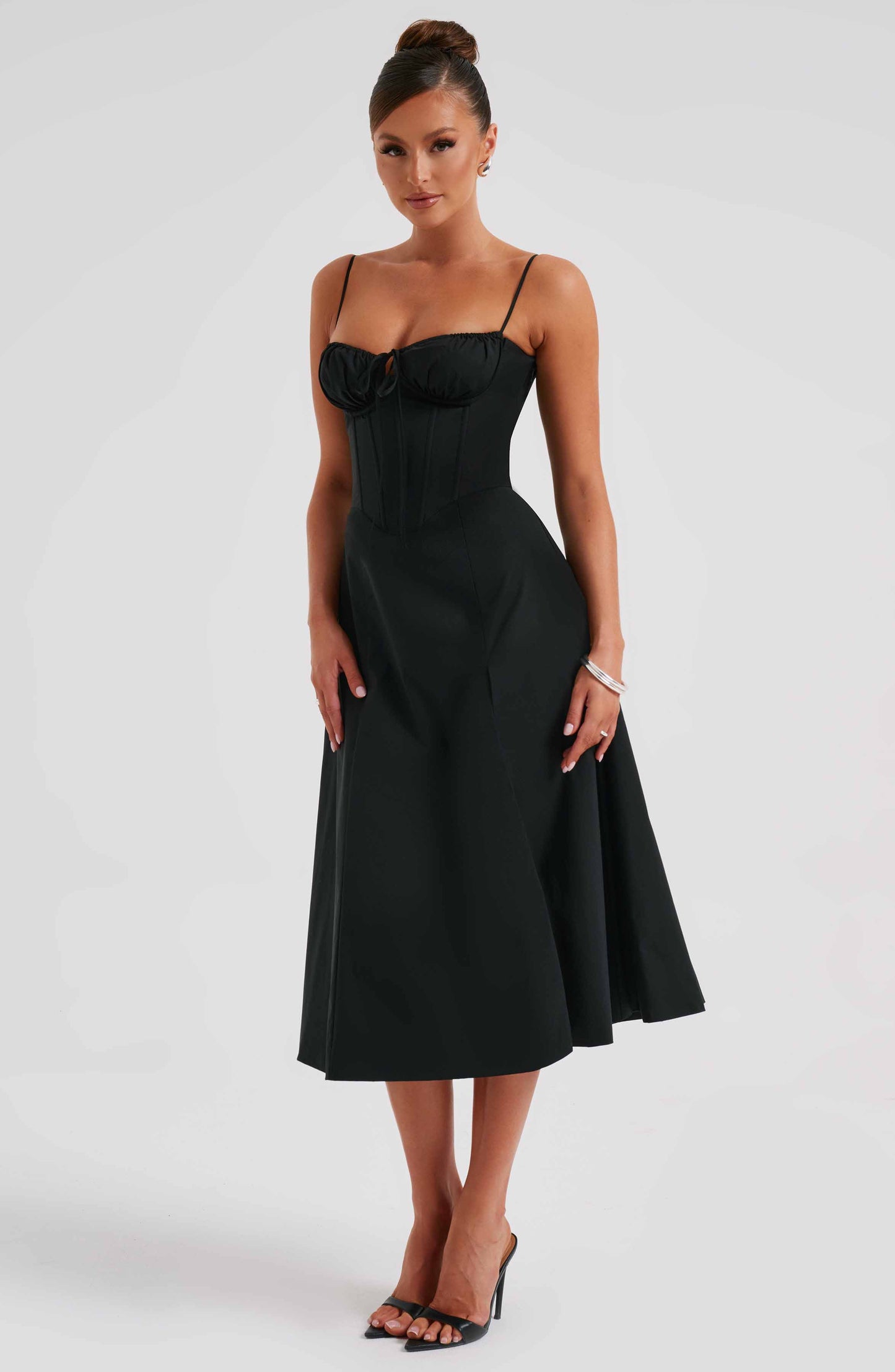 Deanna Midi Dress - Black - Dress - DINIBLO 