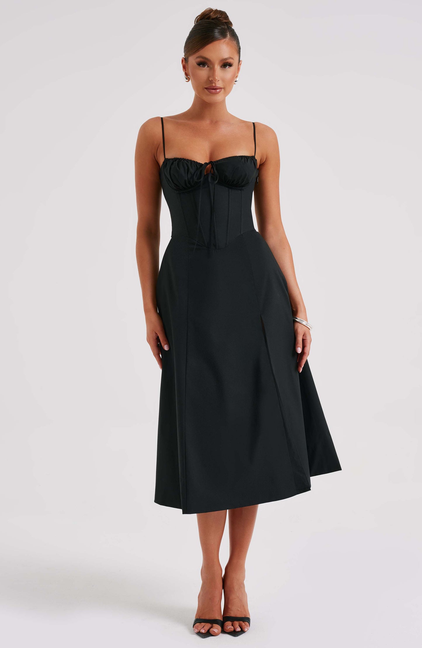 Deanna Midi Dress - Black - Dress - DINIBLO 