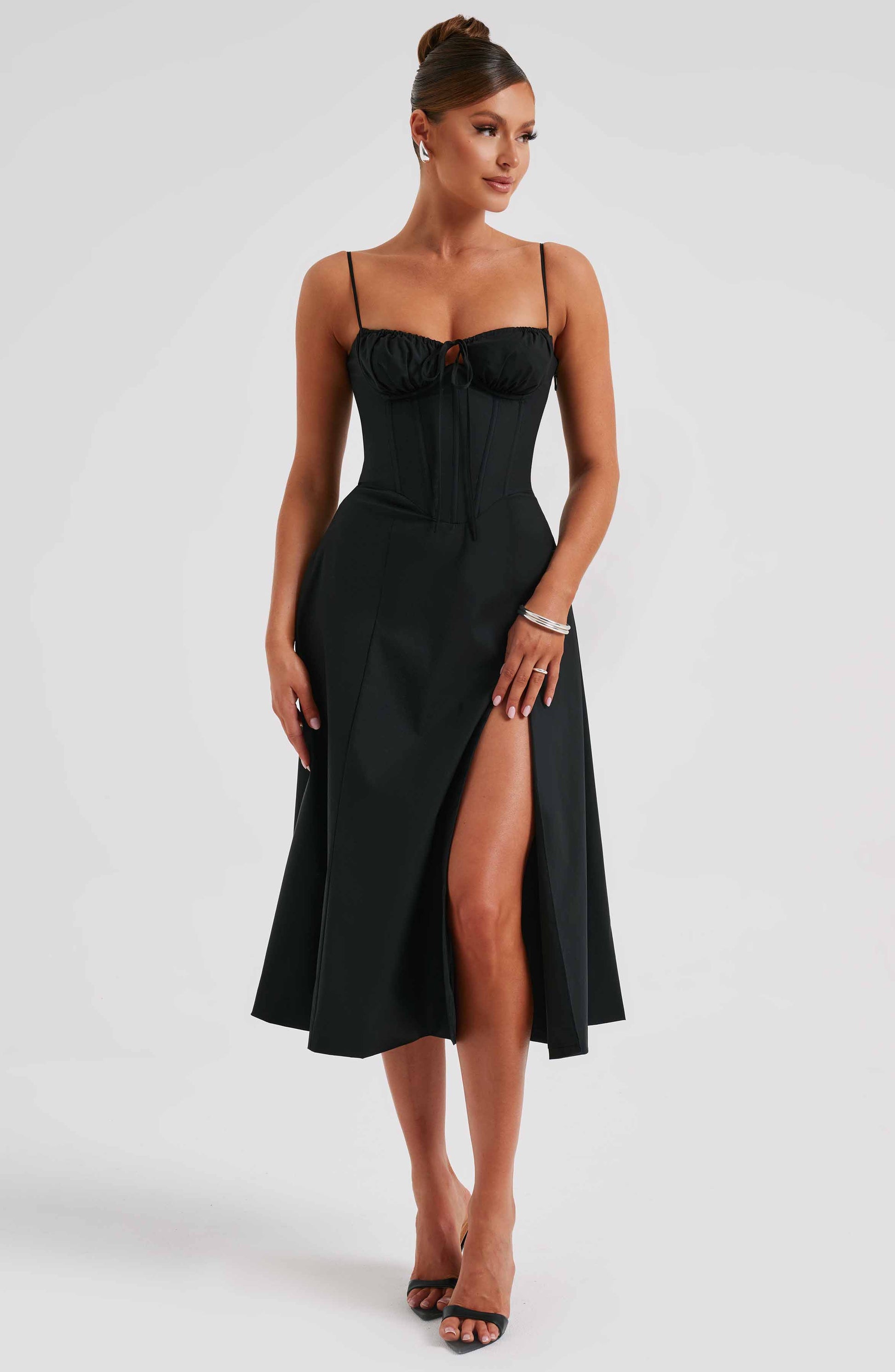 Deanna Midi Dress - Black - Dress - DINIBLO 