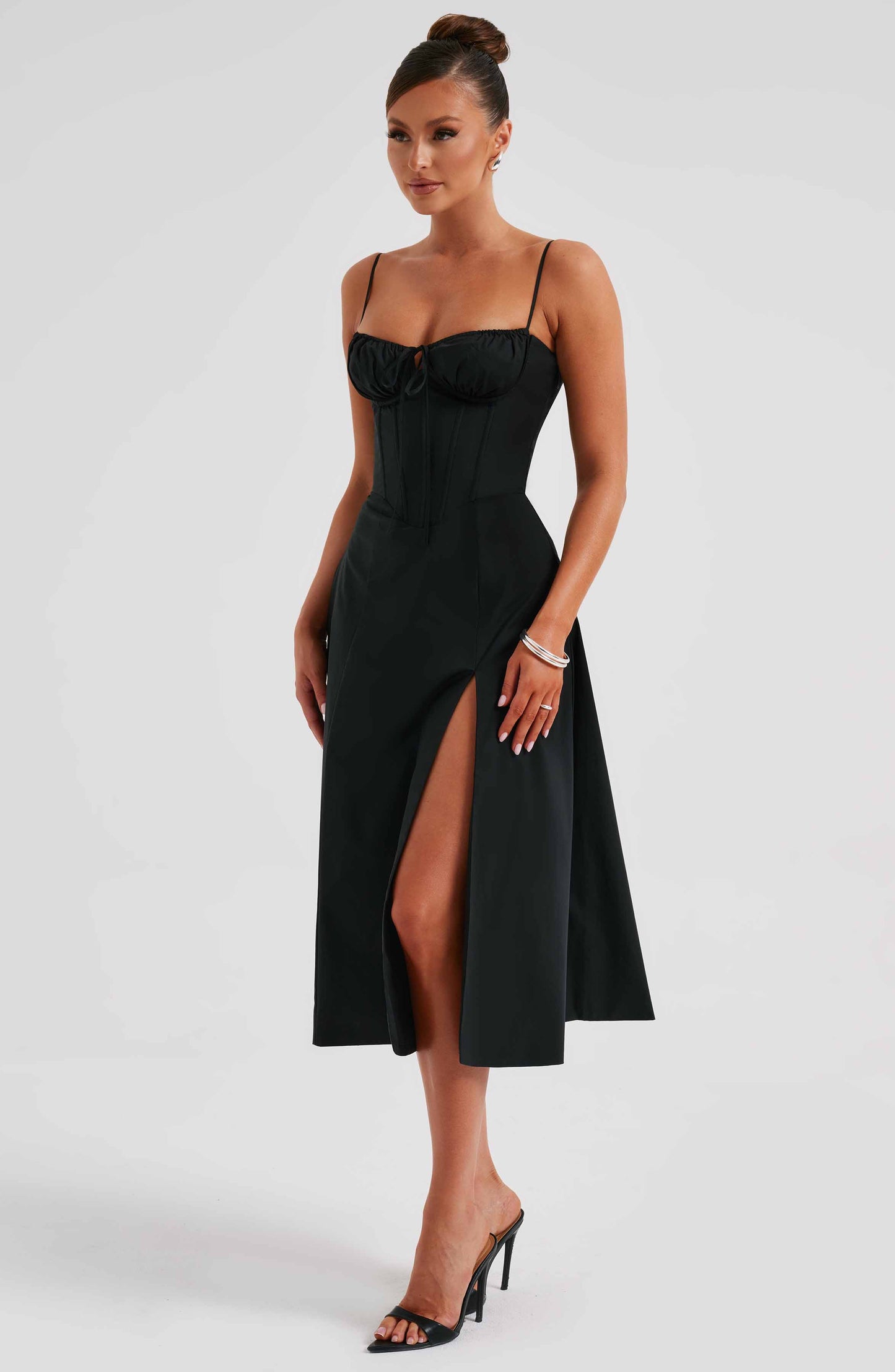 Deanna Midi Dress - Black - Dress - DINIBLO 