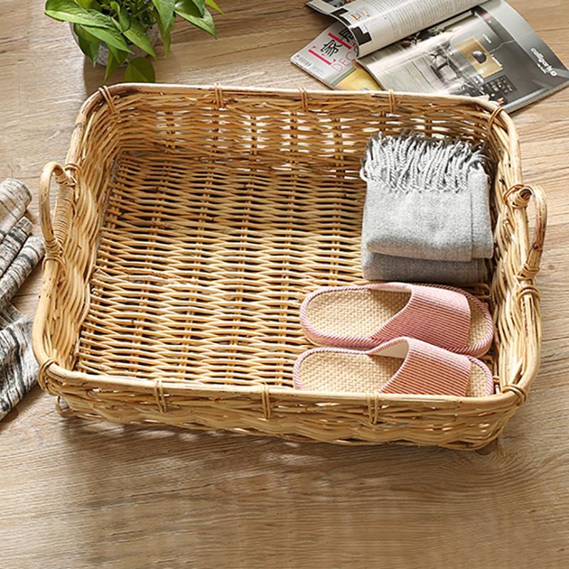 Rattan Storage Serving Tray for Living Room - Organization > Storage Containers > Storage Trays - DINIBLO 