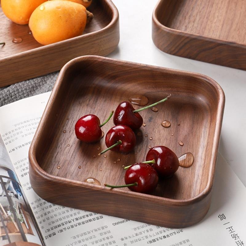 Rustic Black Walnut Serving Trays Bowls Plates - Organization > Storage Containers > Storage Baskets & Bins & Boxes - DINIBLO 