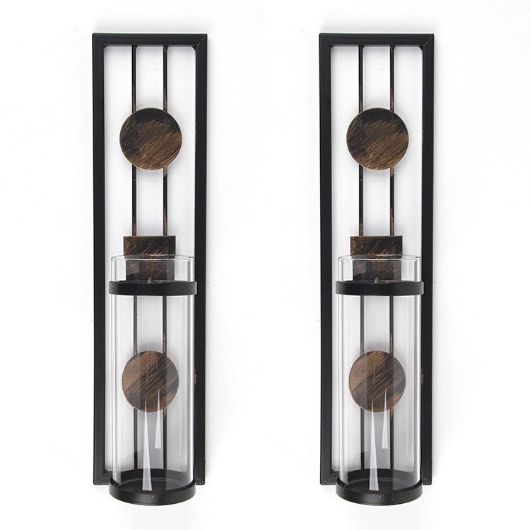 Wall Candle Holder Classic Metal Acrylic Wall Decorations Set of 2 - Home Decor > Candle holders & Lanterns > Candles & Candle holders - DINIBLO 