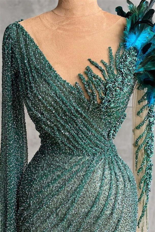 Designer evening dresses long with sleeves - Prom Dresses - DINIBLO 