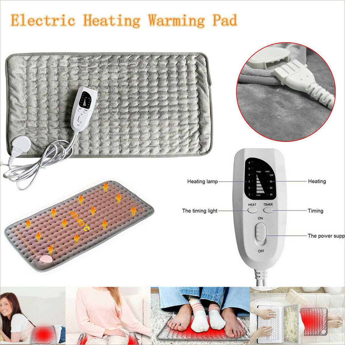 Electric Pain Relief Heating Pad with Optimized 6 Levels of Temperature and Timer - Personal Care - DINIBLO 