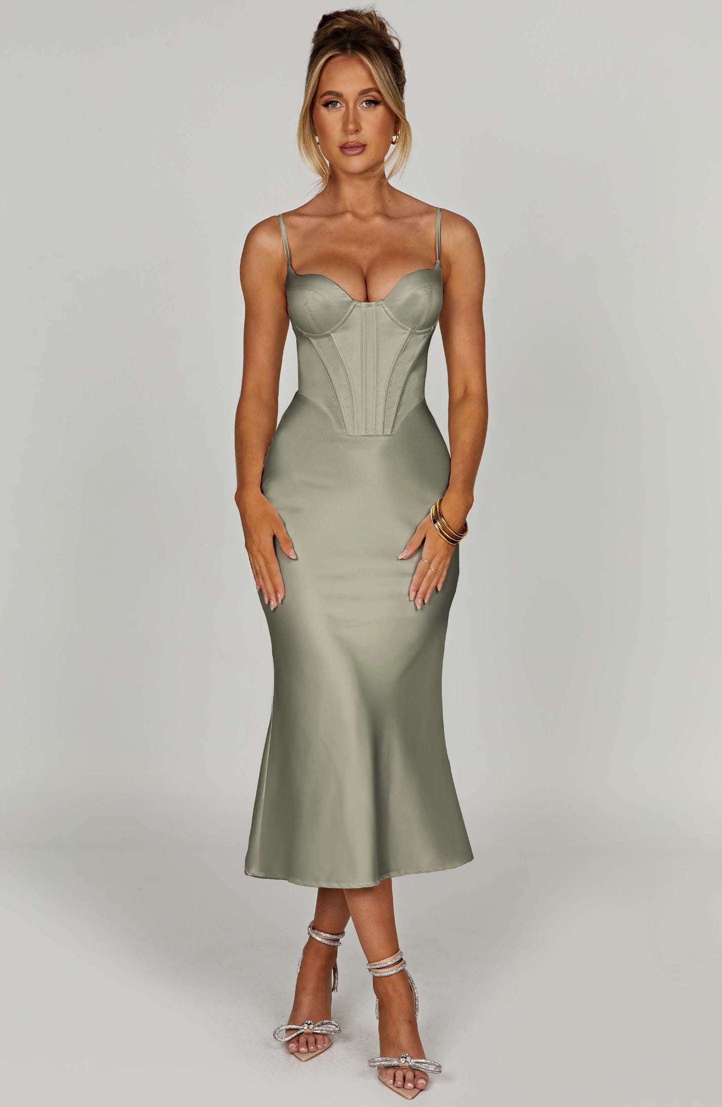 Farrah Midi Dress - Sage - Dress - DINIBLO 