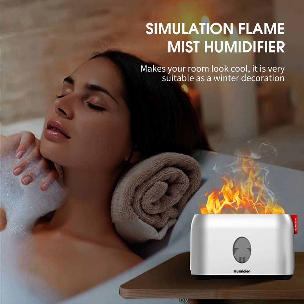 Flame Mist Humidifier with Remote Control (200ml) - Beauty And Personal Care - DINIBLO 