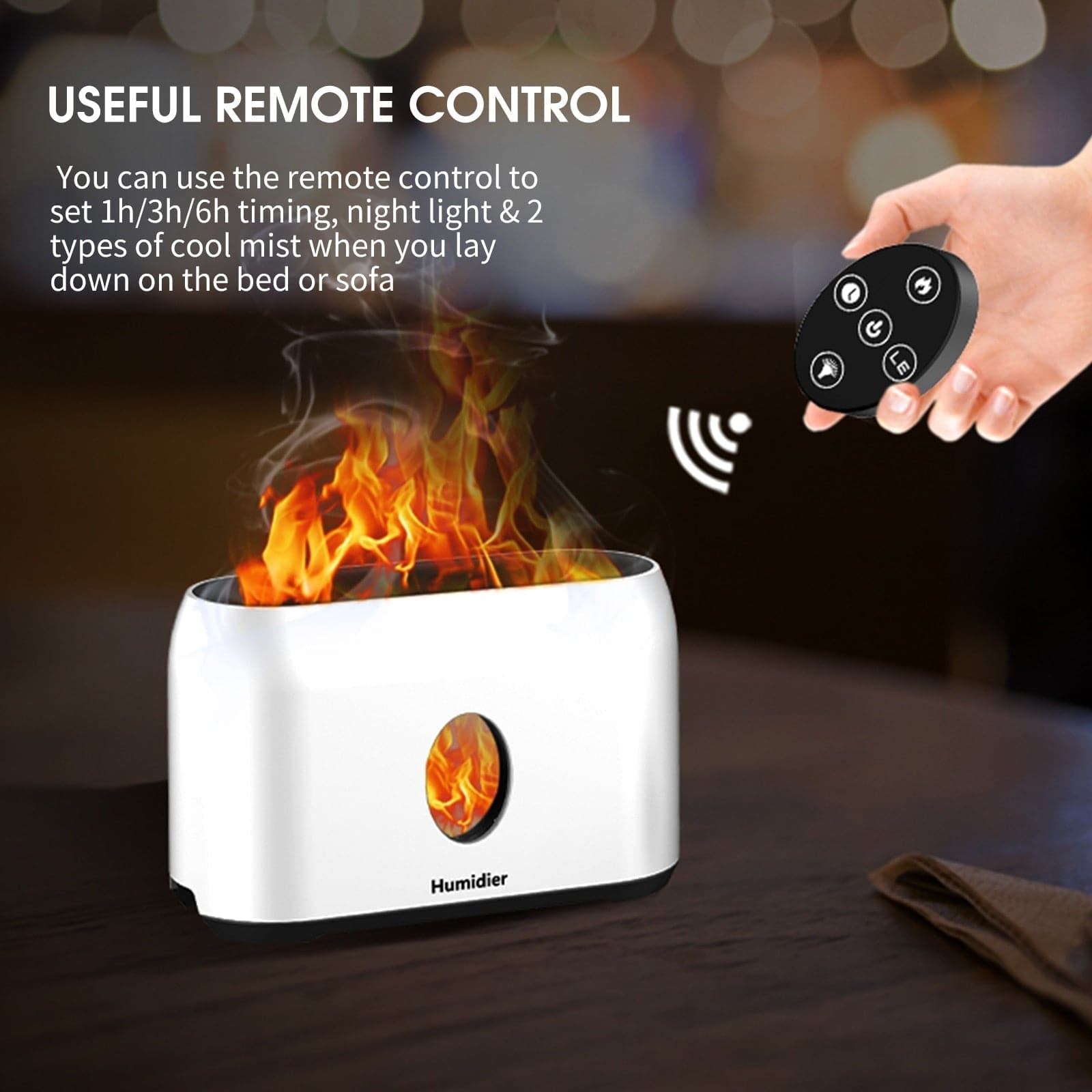 Flame Mist Humidifier with Remote Control (200ml) - Beauty And Personal Care - DINIBLO 