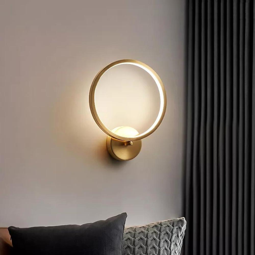 3-light Circular Copper LED Modern Flush Mount Lighting Ceiling Lights - Lighting > Ceiling lights > Semi-flush mount lighting - DINIBLO 