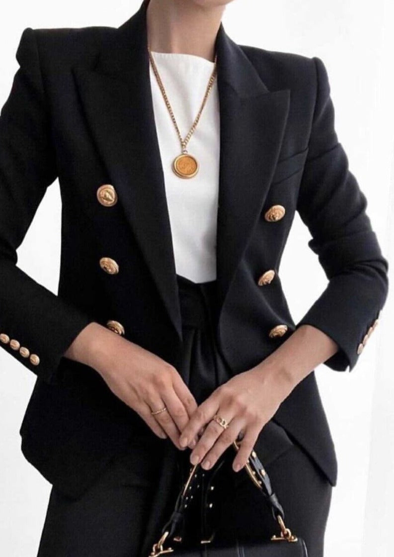 Black Double Breasted Blazer -  - DINIBLO 