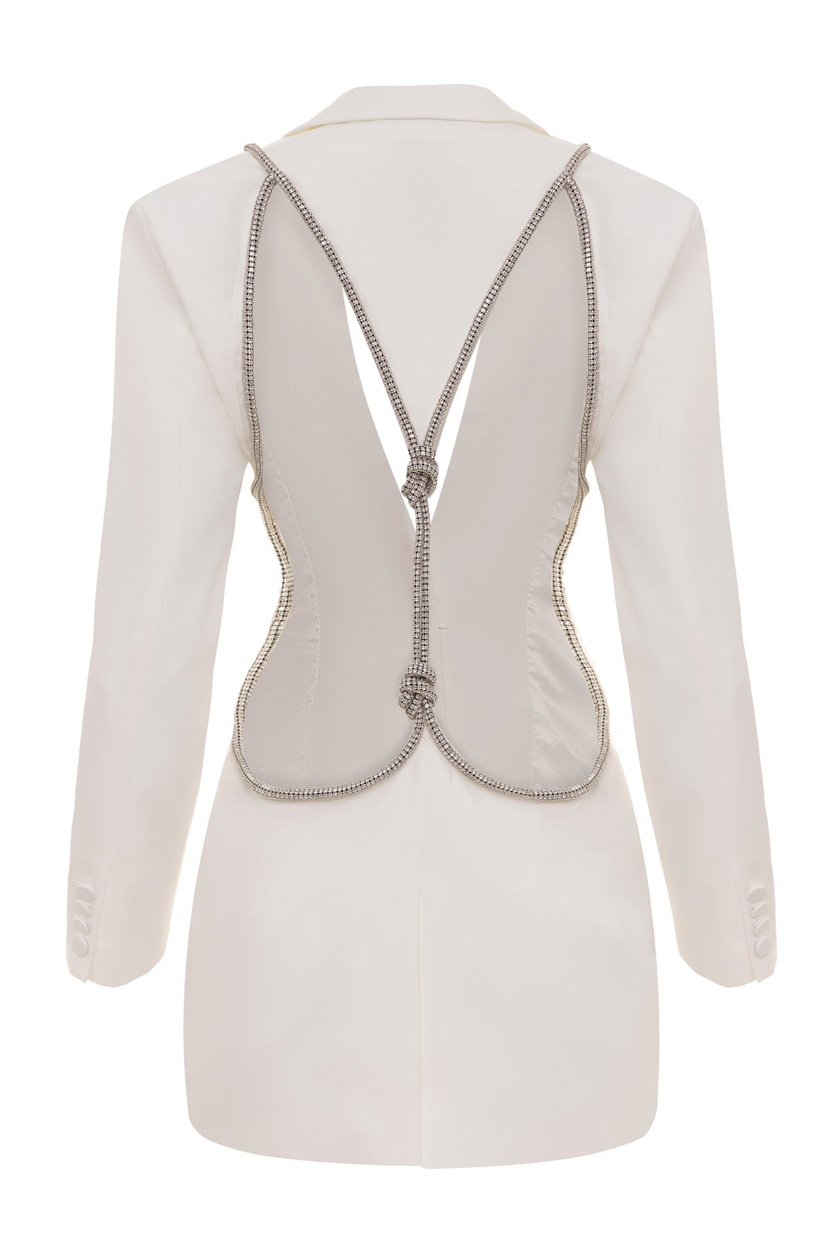 White Backless Diamond Blazer -  - DINIBLO 