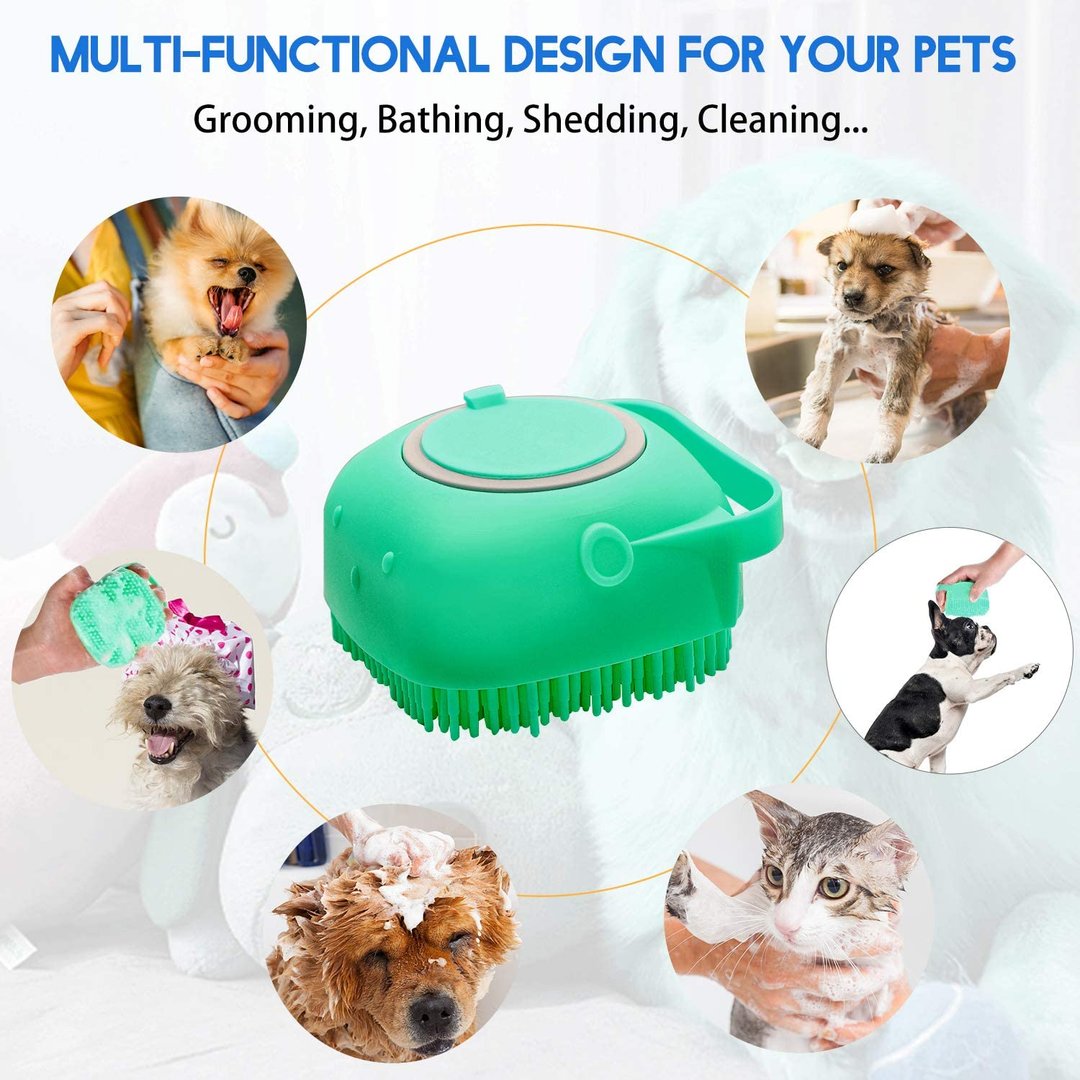 Pet Shampoo Dispenser Massage Brush - Pet Combs & Brushes - DINIBLO 