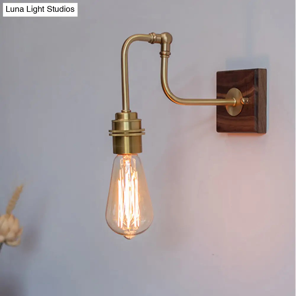 Industrial Adjustable Wall Light Fixture - Metal Gold Plated Sconce Lighting, Faucet-Like Design -  - DINIBLO 