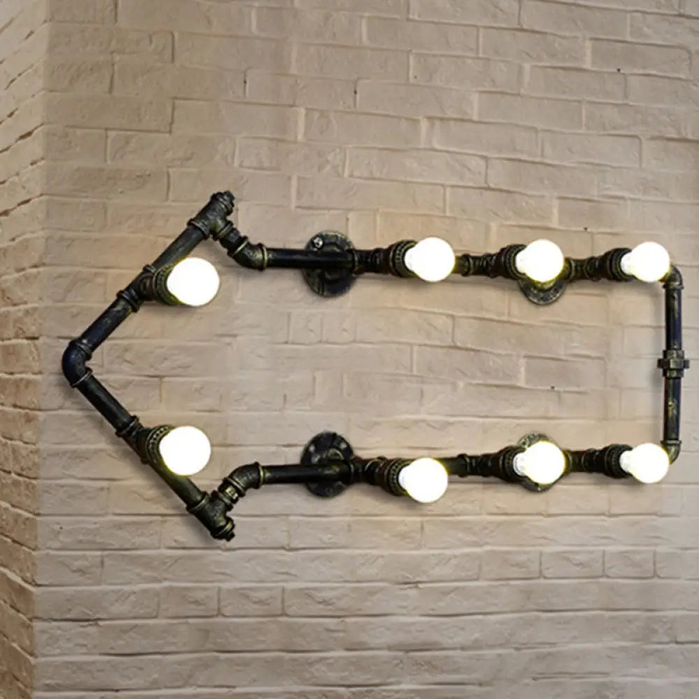 Industrial Arrow-Shaped 8-Light Wall Sconce in Black/Bronze for Restaurants -  - DINIBLO 