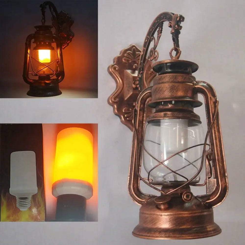 Industrial Style Clear Glass Kerosene Wall Mount Lamp - Modern Metal Wall Lighting -  - DINIBLO 