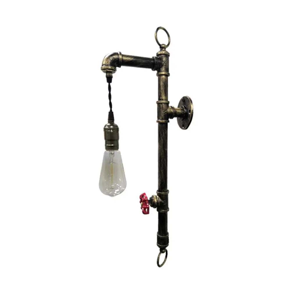 Industrial Water Pipe Wall Light Fixture with Valve Handle -  - DINIBLO 