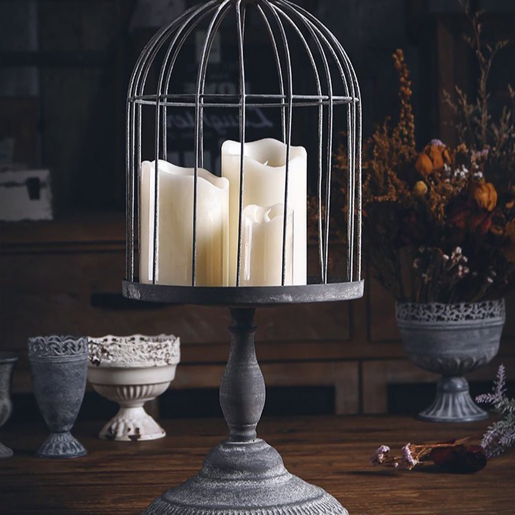 Iron Bird Cage Shaped Candle Holder - Home Decor > Candle holders & Lanterns > Candles & Candle holders - DINIBLO 