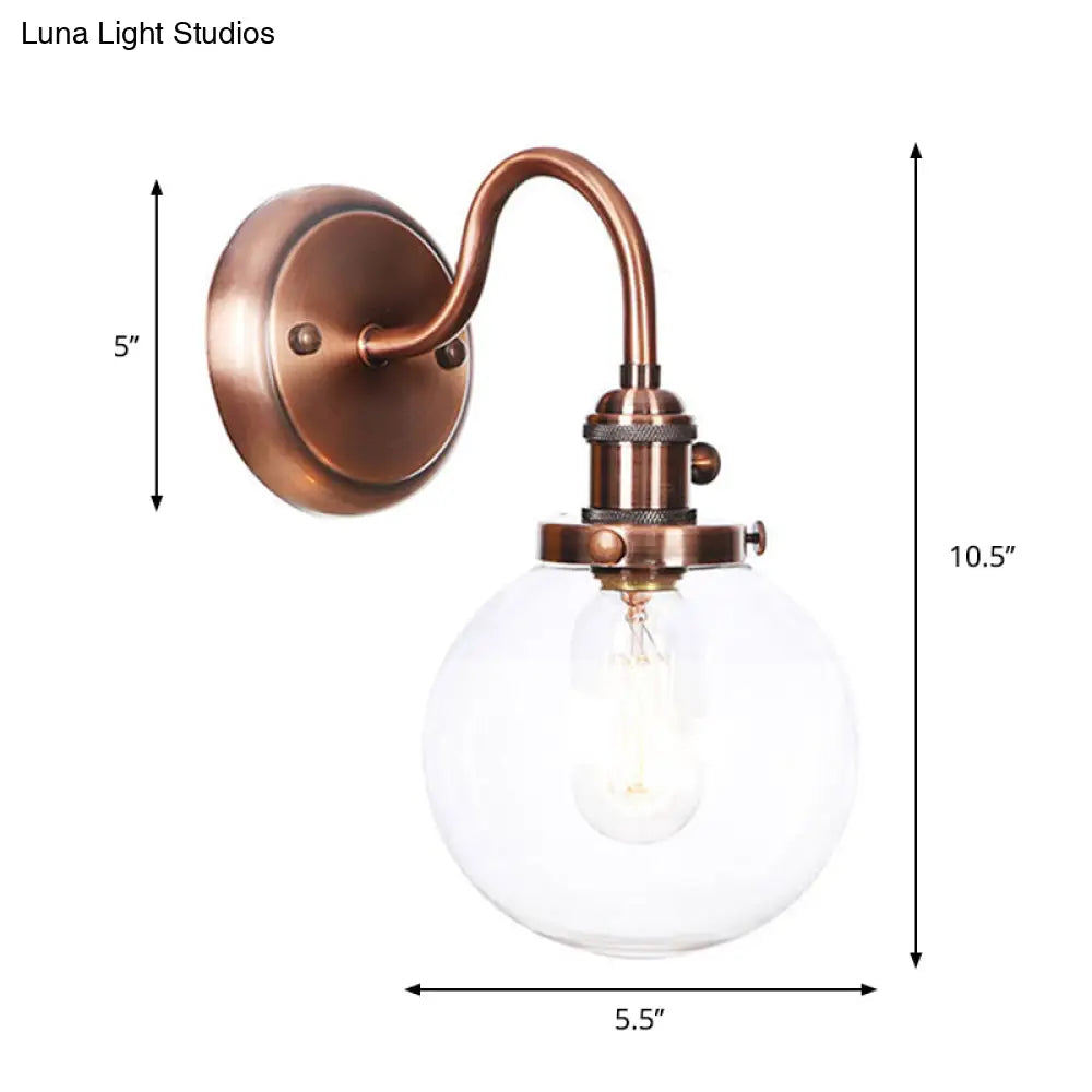 Iron Copper Finish Wall Light with Adjustable Arm and Conic/Diamond/Ball Shade - Single Factory Mount Reading Lamp -  - DINIBLO 