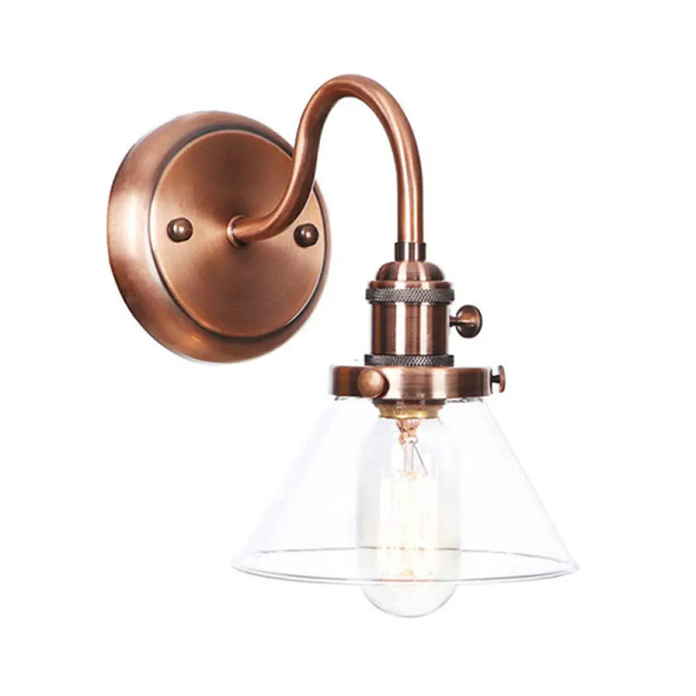 Iron Copper Finish Wall Light with Adjustable Arm and Conic/Diamond/Ball Shade - Single Factory Mount Reading Lamp -  - DINIBLO 