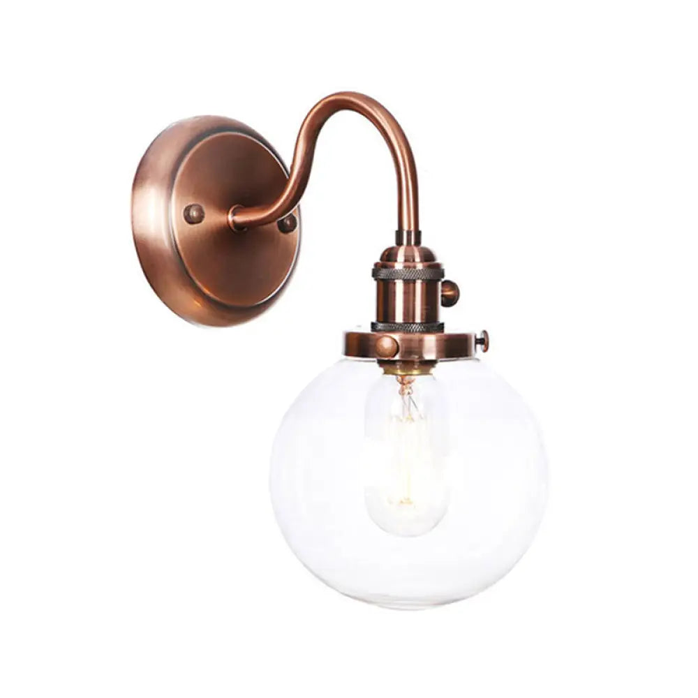 Iron Copper Finish Wall Light with Adjustable Arm and Conic/Diamond/Ball Shade - Single Factory Mount Reading Lamp -  - DINIBLO 