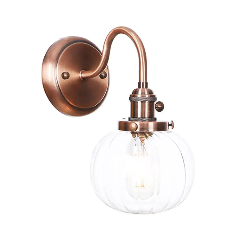 Iron Copper Finish Wall Light with Adjustable Arm and Conic/Diamond/Ball Shade - Single Factory Mount Reading Lamp -  - DINIBLO 