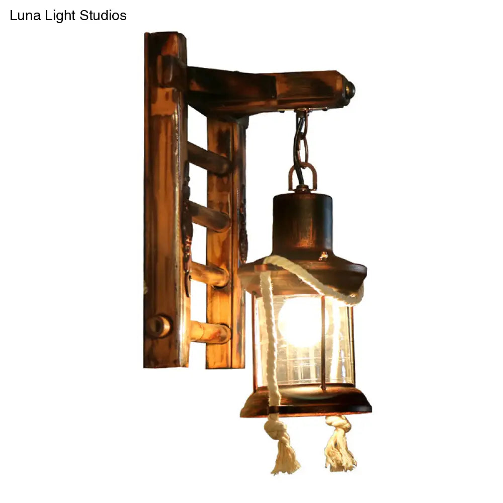 Iron Lantern Kerosene Light - Industrial Style Wall Fixture in Bronze -  - DINIBLO 