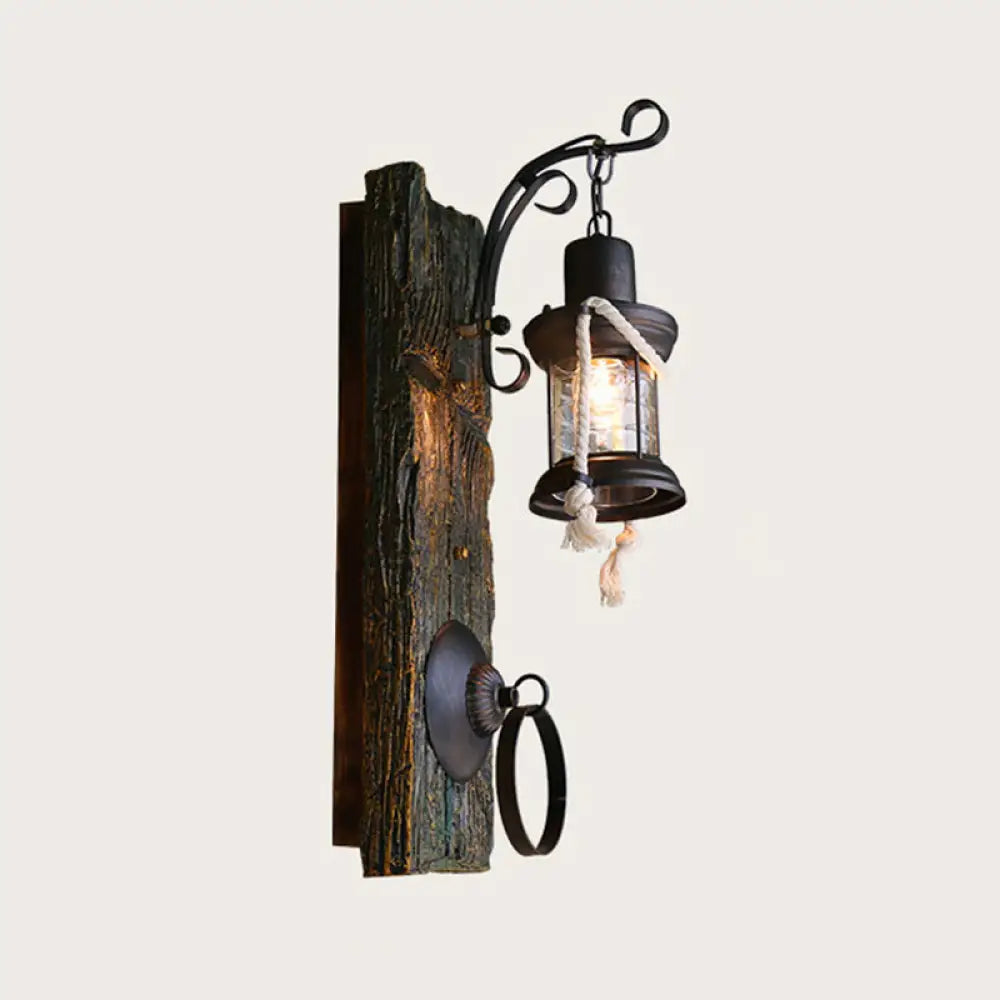 Iron Lantern Kerosene Light - Industrial Style Wall Fixture in Bronze -  - DINIBLO 