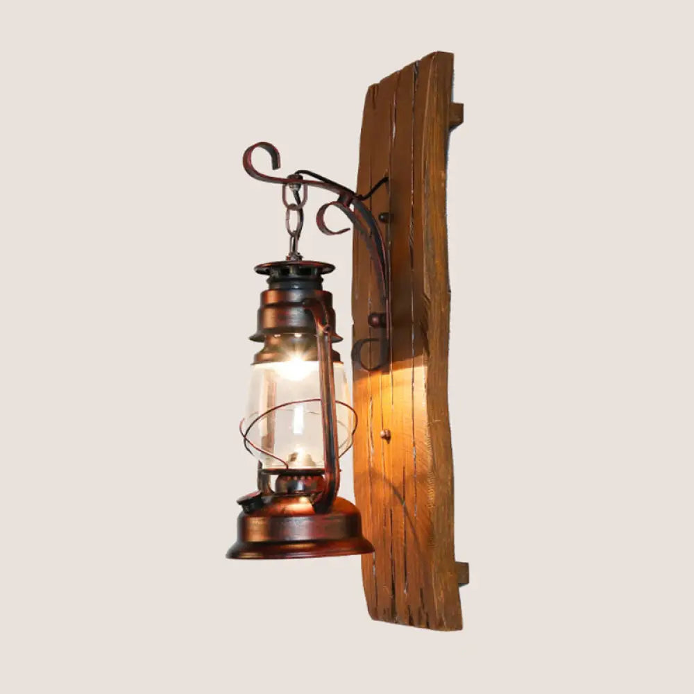 Iron Lantern Kerosene Light - Industrial Style Wall Fixture in Bronze -  - DINIBLO 