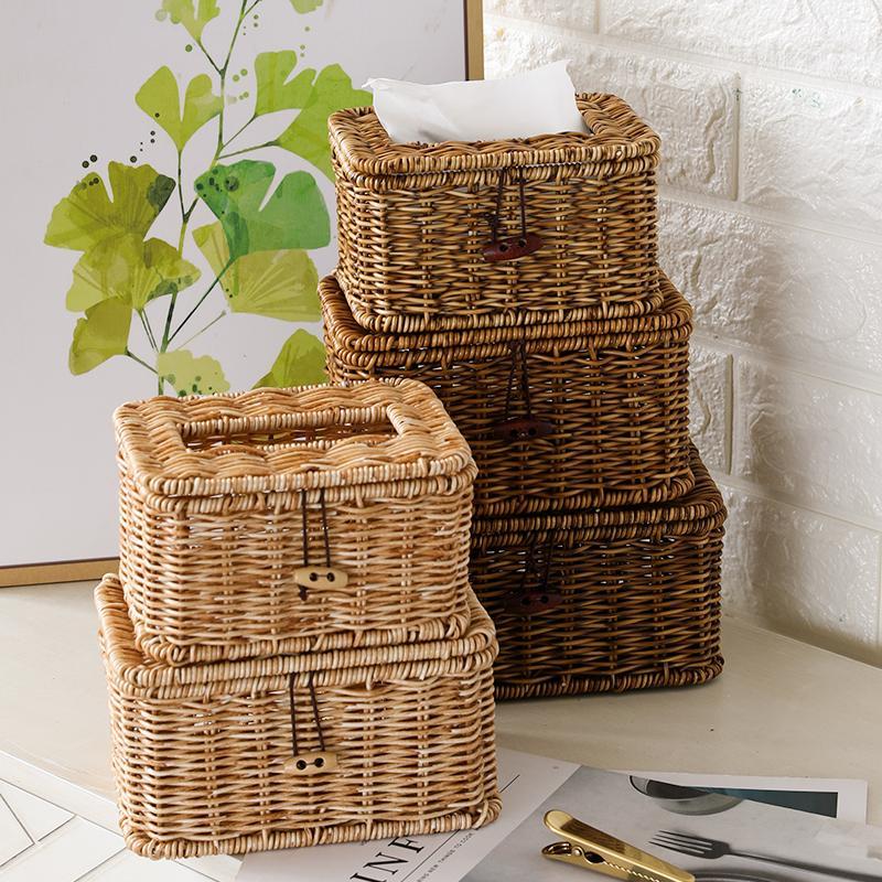 Farmhouse Natural Tissue Box - Organization > Storage Containers > Storage Baskets & Bins & Boxes - DINIBLO 