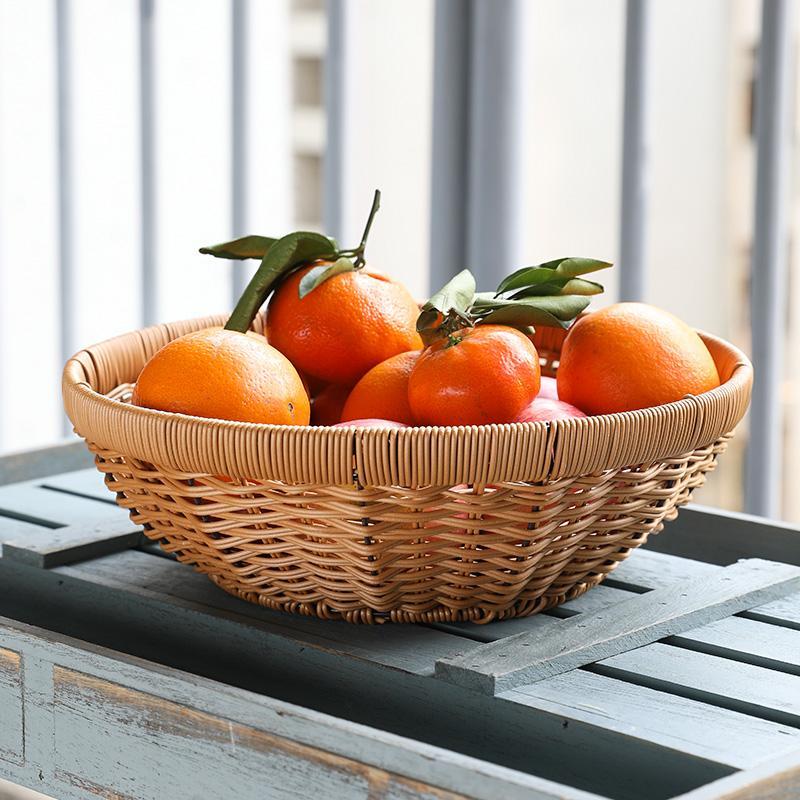 Natural Bowl Shaped Storage Basket Fruit Serving Trays - Organization > Storage Containers > Storage Baskets & Bins & Boxes - DINIBLO 