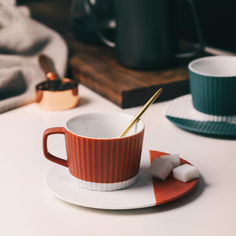 Ceramic Coffee Mug Cup and Saucer - Home Decor > Storage Containers > Cups & Bowls & Spoons - DINIBLO 