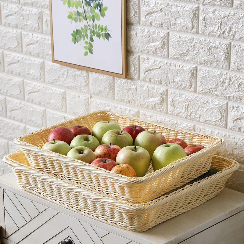 Large Rectangle Fruit Serving Tray Basket - Organization > Storage Containers > Storage Trays - DINIBLO 