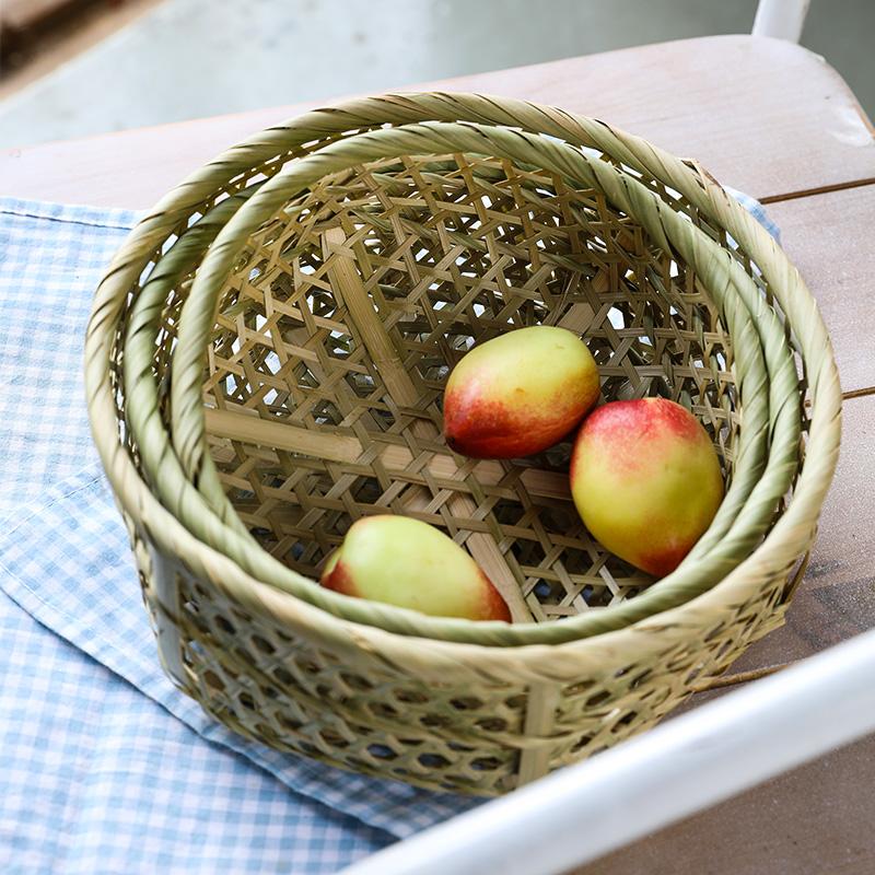 Rustic Sun-Seeking Round Bamboo Basket - Organization > Storage Containers > Storage Baskets & Bins & Boxes - DINIBLO 