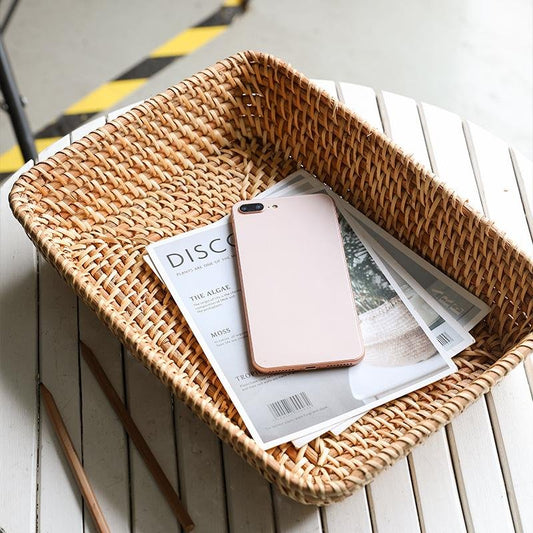 Rectangular Rattan Basket and  Serving Tray - Organization > Storage Containers > Storage Trays - DINIBLO 