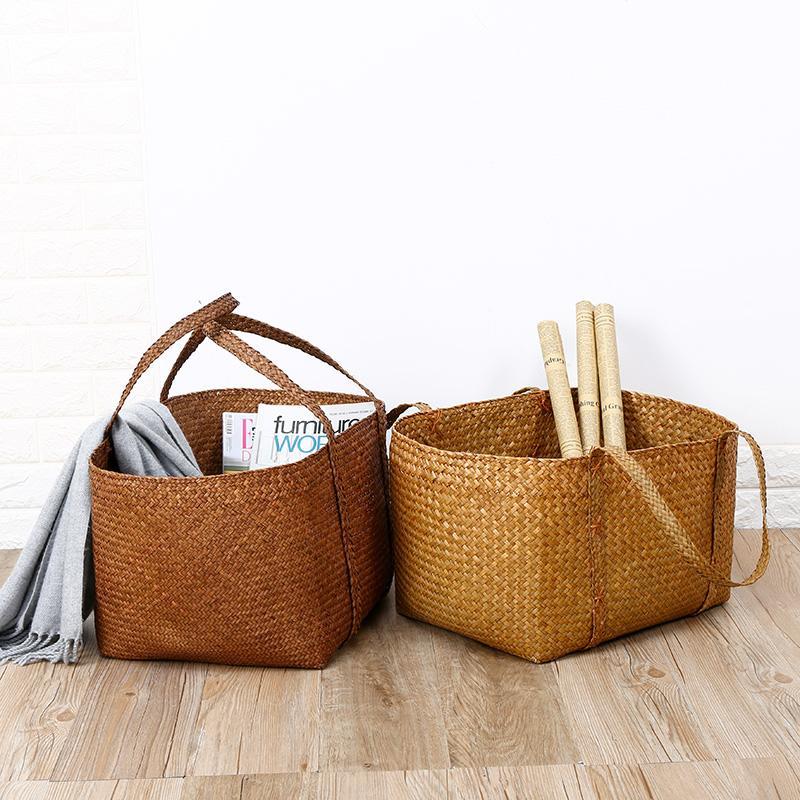 Storage Basket With Handles for Storage and Shopping - Organization > Storage Containers > Storage Baskets & Bins & Boxes - DINIBLO 