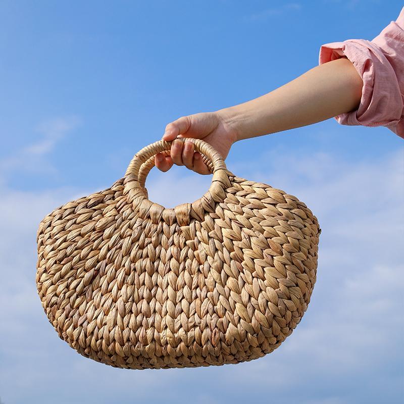 Quasi Semi-Circle Shaped Shopping Basket with Handles - Organization > Storage Containers > Storage Baskets & Bins & Boxes - DINIBLO 