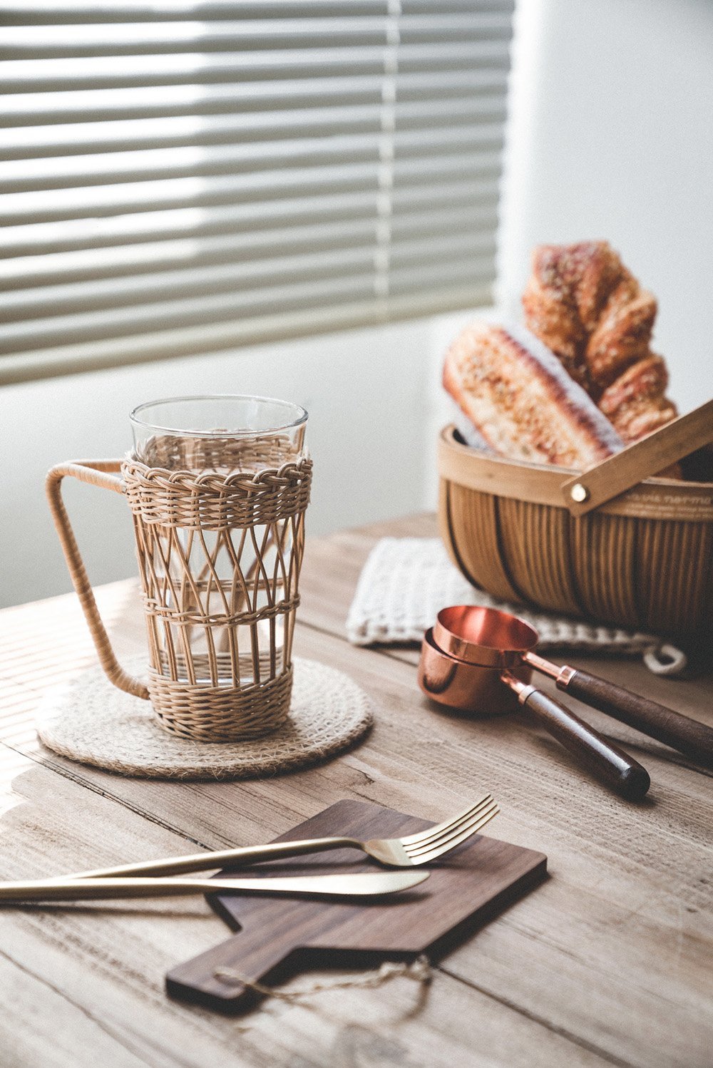 Rustic Wicker Glass Holder for Cup - Home Decor > Home Accessories > Decorative Objects - DINIBLO 