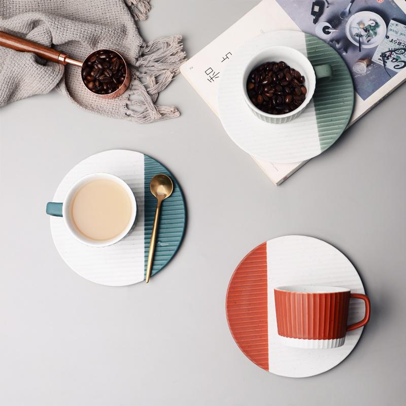 Ceramic Coffee Mug Cup and Saucer - Home Decor > Storage Containers > Cups & Bowls & Spoons - DINIBLO 