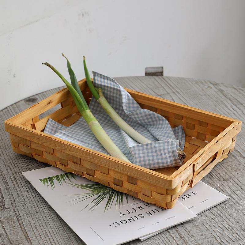 Rectangle Wood Woven Compact Boxy Storage Tray - Organization > Storage Containers > Storage Trays - DINIBLO 