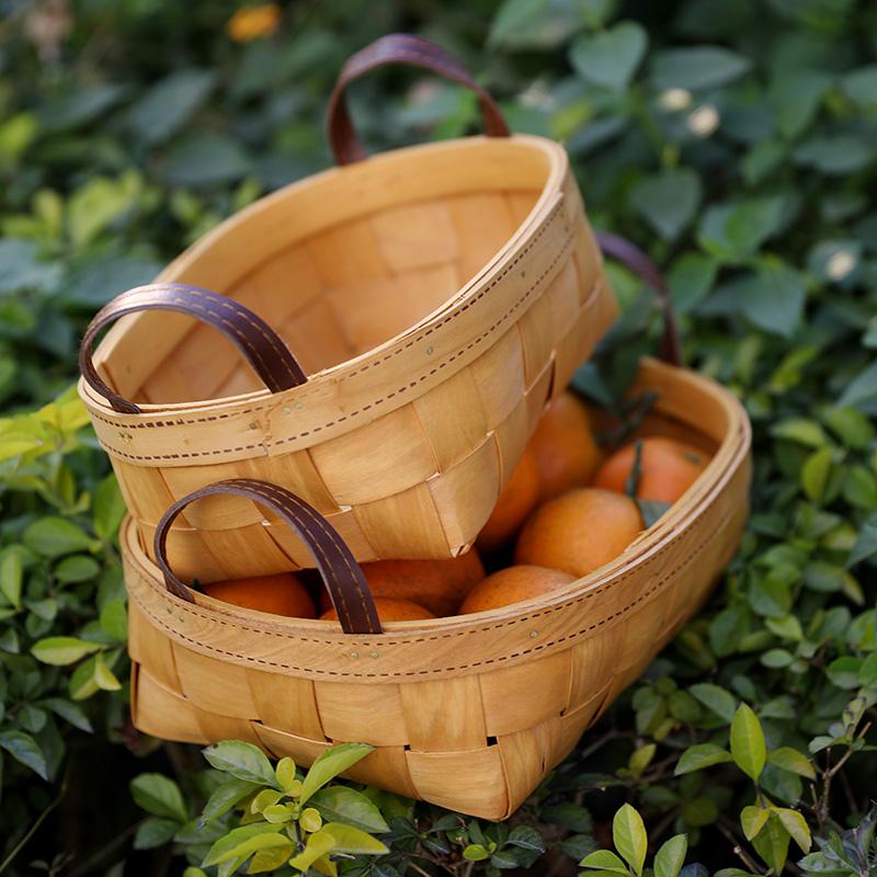 Check Patterned Storage Basket Food Hamper with Handles - Organization > Storage Containers > Storage Baskets & Bins & Boxes - DINIBLO 