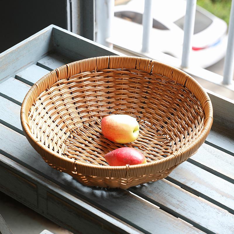 Natural Bowl Shaped Storage Basket Fruit Serving Trays - Organization > Storage Containers > Storage Baskets & Bins & Boxes - DINIBLO 