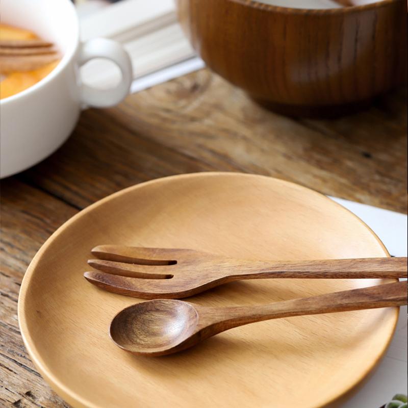 2 Piece Set Burlywood Kitchen Spoons and Forks Utensils - Home Decor > Storage Containers > Cups & Bowls & Spoons - DINIBLO 