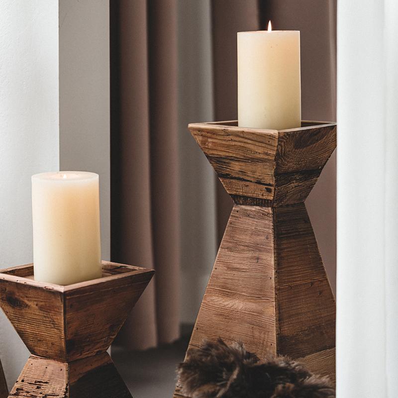 Brown Wood Candle Holder for Living Room Dining Room - Home Decor > Candle holders & Lanterns > Candles & Candle holders - DINIBLO 