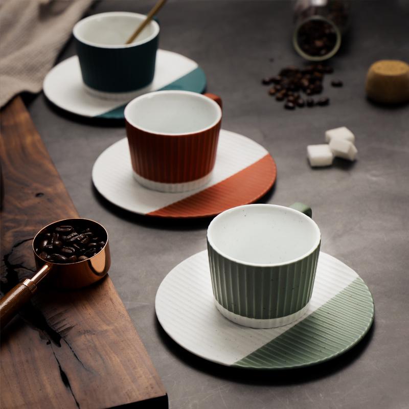 Ceramic Coffee Mug Cup and Saucer - Home Decor > Storage Containers > Cups & Bowls & Spoons - DINIBLO 