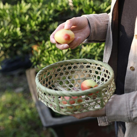 Rustic Sun-Seeking Round Bamboo Basket - Organization > Storage Containers > Storage Baskets & Bins & Boxes - DINIBLO 