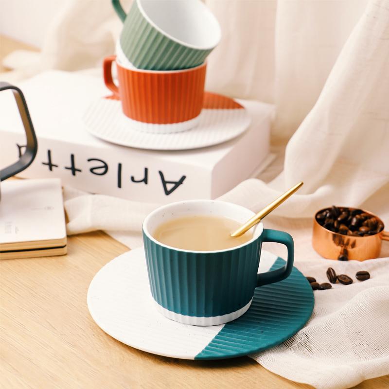 Ceramic Coffee Mug Cup and Saucer - Home Decor > Storage Containers > Cups & Bowls & Spoons - DINIBLO 