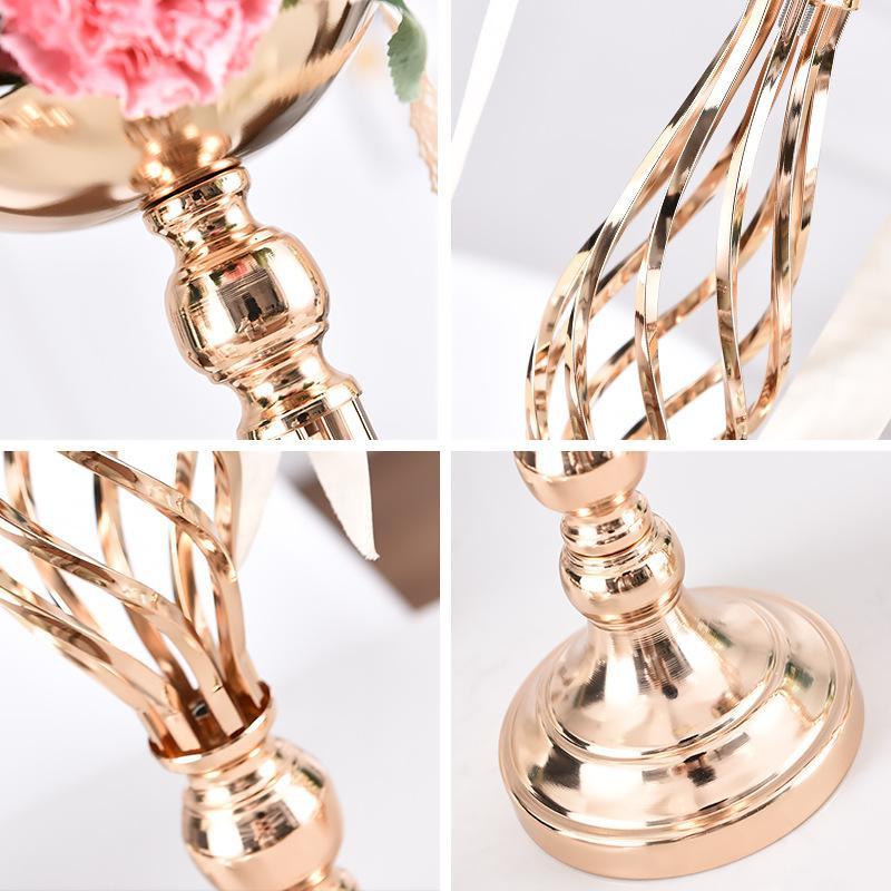 2-Piece Metal Gold Candle Holder Table Centerpiece Stand Pillar Candlestick - Home Decor > Candle holders & Lanterns > Candles & Candle holders - DINIBLO 