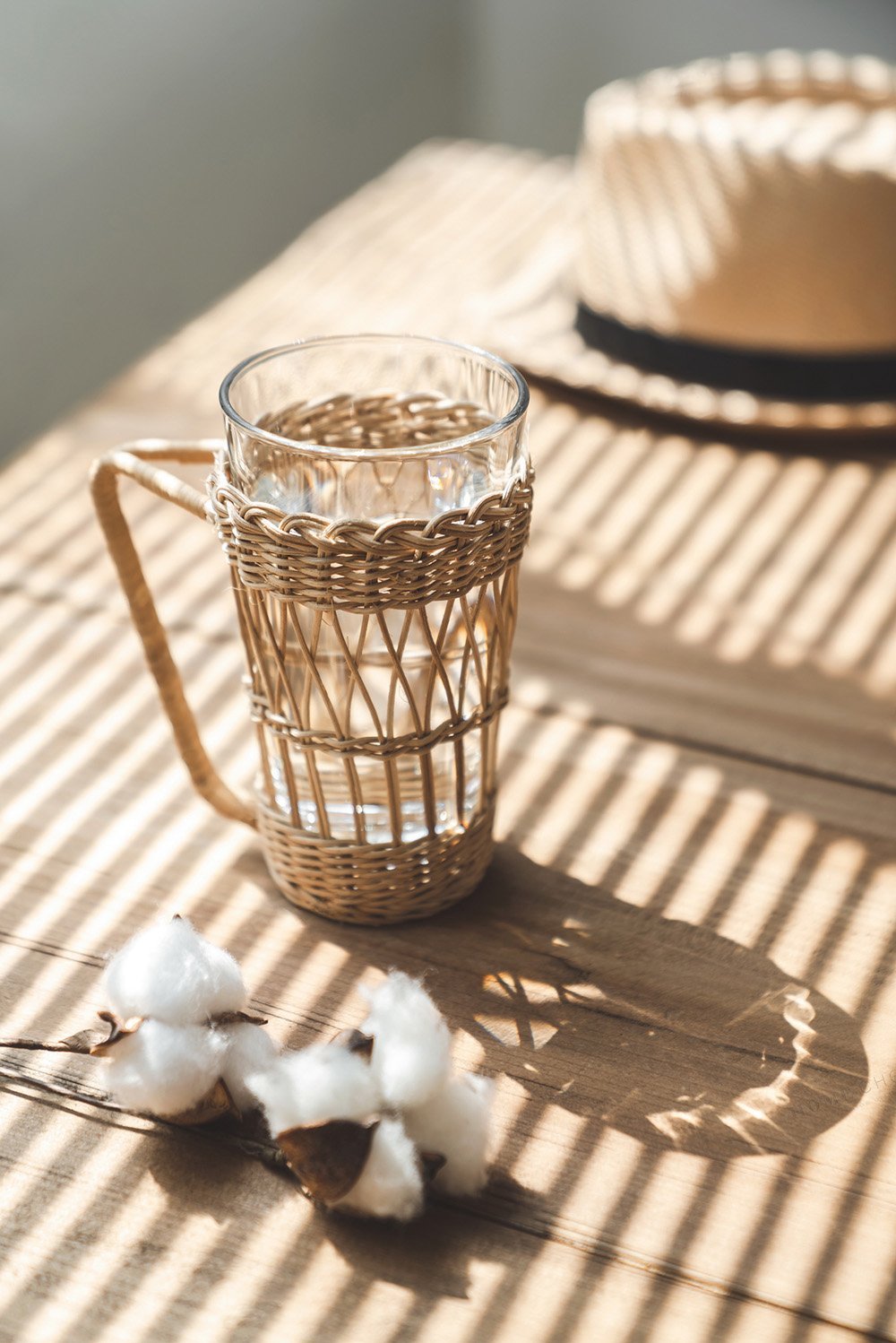 Rustic Wicker Glass Holder for Cup - Home Decor > Home Accessories > Decorative Objects - DINIBLO 